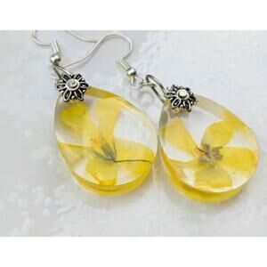 Pressed Flower Real Buttercup Earrings